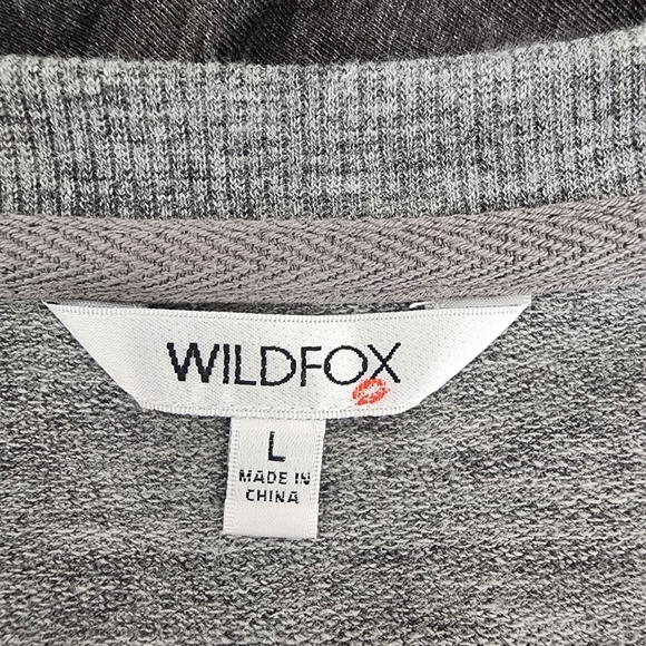 Wildfox Gray Pour Favor Oversized Sweatshirt Size L - Picture 4 of 14